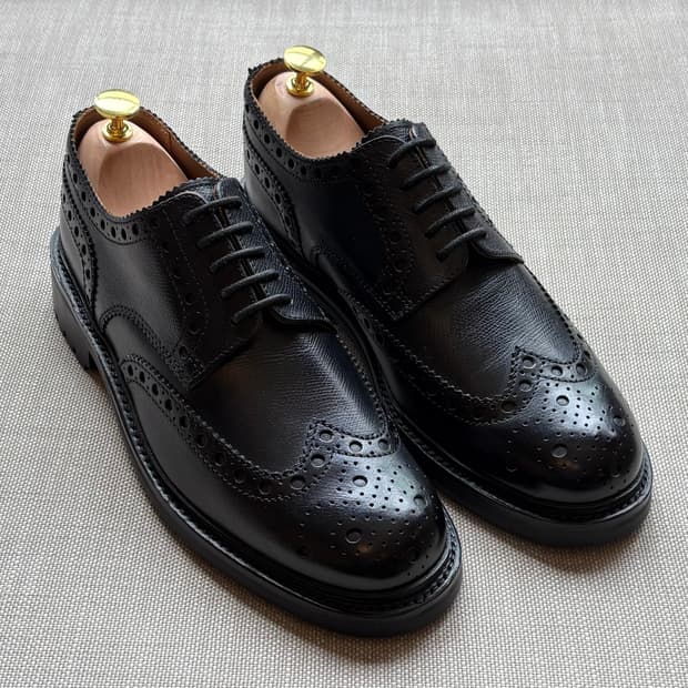 [UK9/275] 영국 GRENSON 블랙 브로그 윙팁