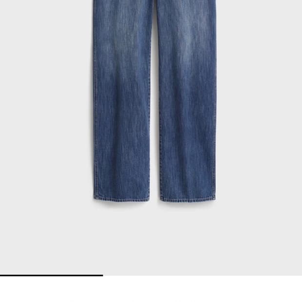 포터리 원 워시드 와이드 데님 4사이즈 미드블루