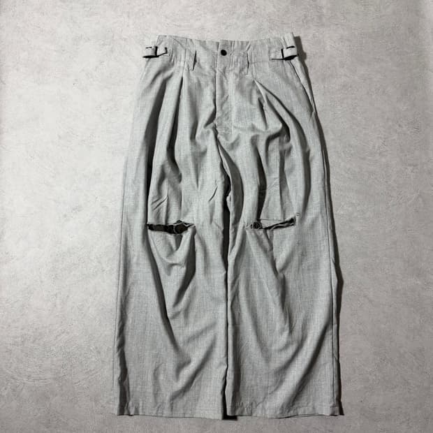 Ancellm wool Damage Wide Slacks