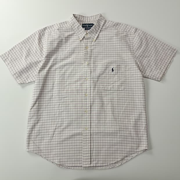 CK166 XL 폴로 90s 홍콩판 빅셔츠 라벤더 스몰체크 셔츠 남방