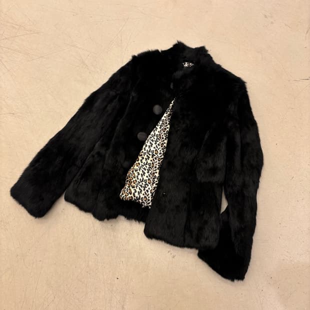 빈티지 토끼털 모피 자켓