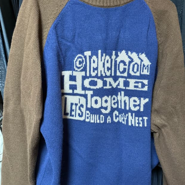 Teket 라글란 니트 블루/브라운 