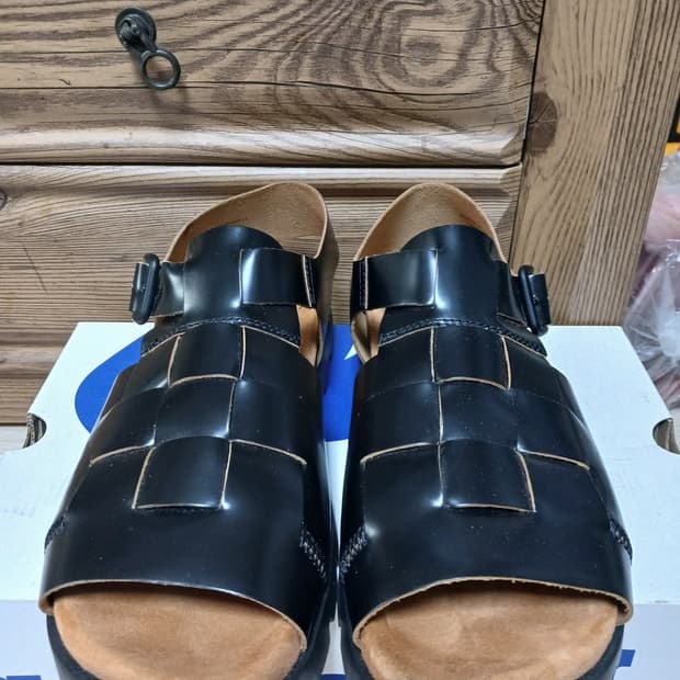 캠퍼 브루투스 블랙 가죽 샌들(280mm)