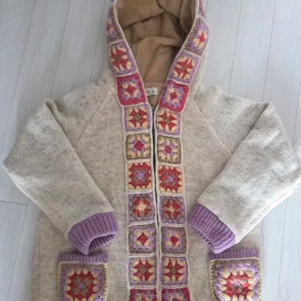 TITICACA 티티카카 크로셰 니트 후드집업