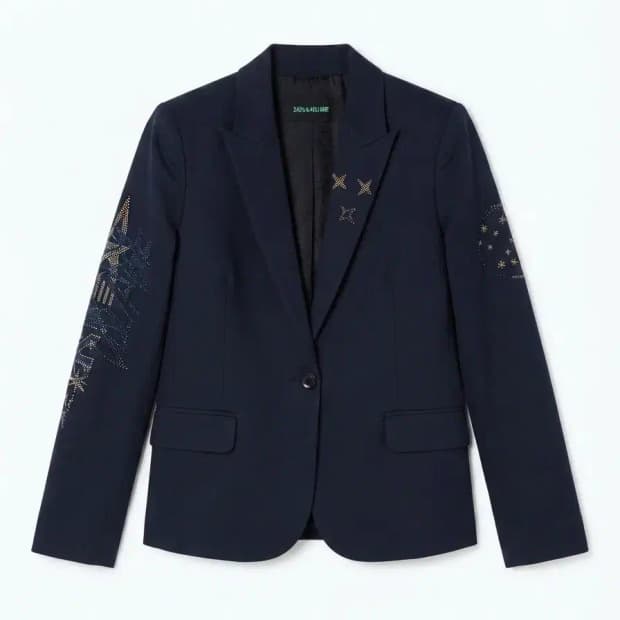 ZADIG&VOLTAIRE 네이비 별 달 장식 재킷 L
