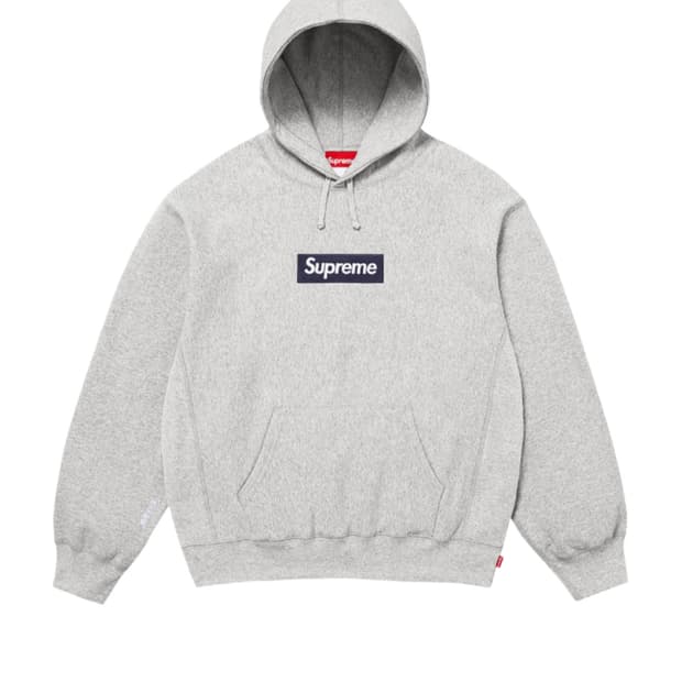 슈프림 박스 로고 후드 스웨트셔츠 그레이 - 25FW
