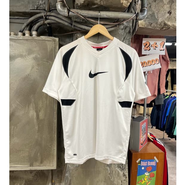 나이키 풋볼 DRI-FIT 배색 기능성 반팔티 화이트 M #csz3218