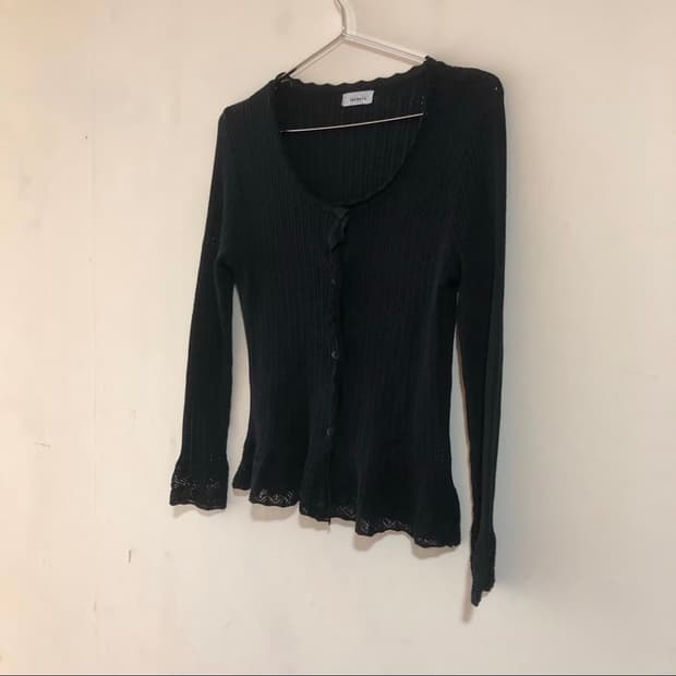 블랙 레이스 그런지 가디건 y2k 펑크 고딕