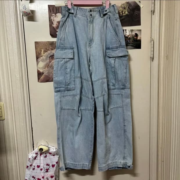 연청 카고바지 데님