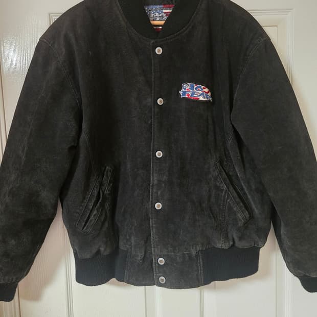 90s No fear leather jacket [L]