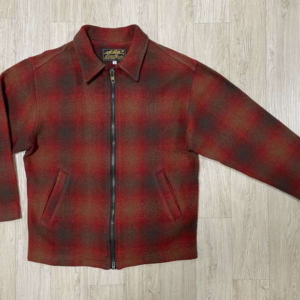 100) 70s 에디바우어 체크 울 스포츠 자켓(미제)RRL&LVC&폴로