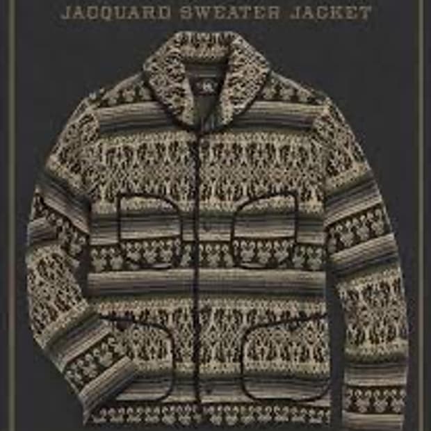 RRL 울 캐시미어 자카드 스웨터 자켓 가디건