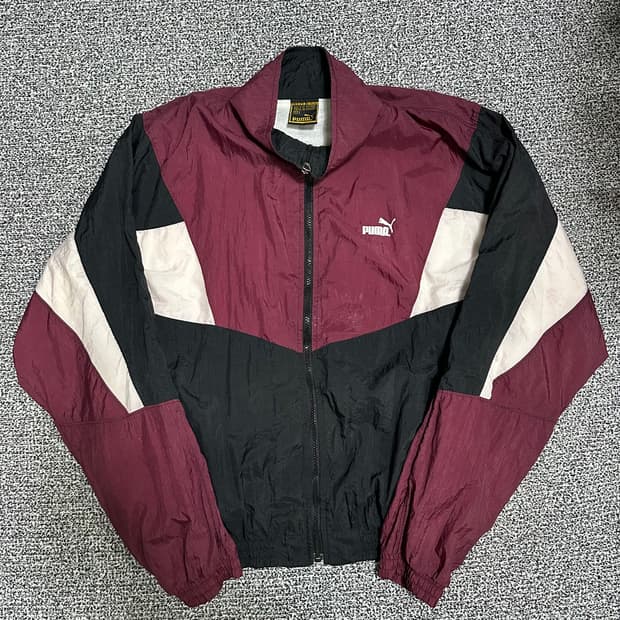 (L) 푸마 올드스쿨 바람막이 자켓 버건디