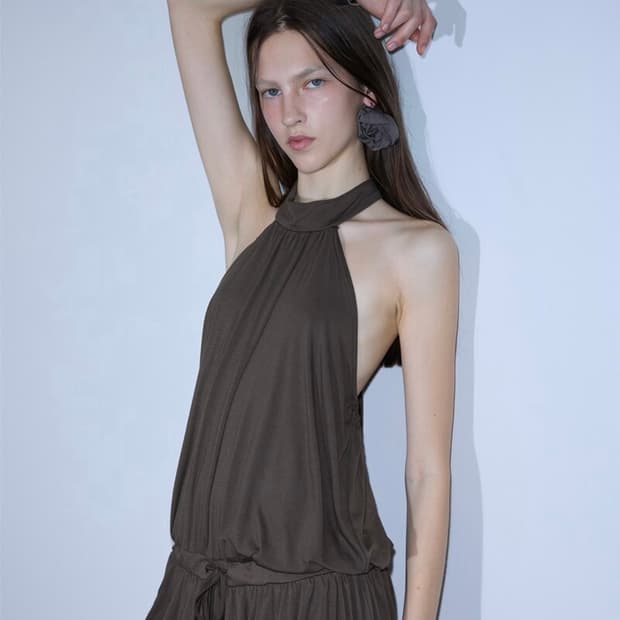 더포르타 porta HALTERNECK BALLOON MINI DRESS
