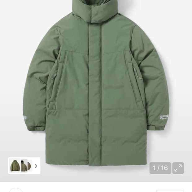 디스이즈네버댓 몬스터 다운 파카 올리브 L사이즈