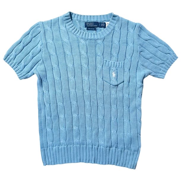 폴로 랄프로렌 케이블 라운드 반팔 니트 (신형QR)