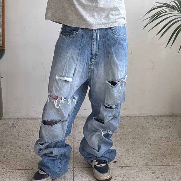 90s’빈티지 자수 힙합팬츠