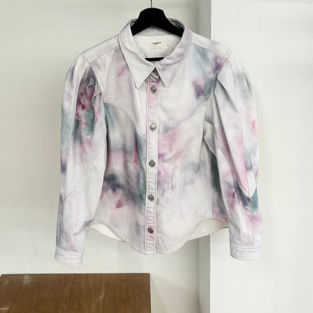 이자벨마랑 레오나 타이 다이 데님 셔츠