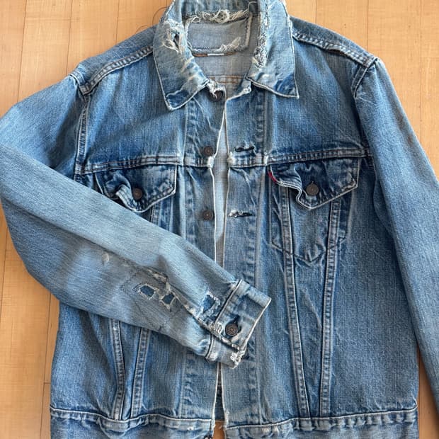 리바이스 워싱 빈티지 데님 자켓