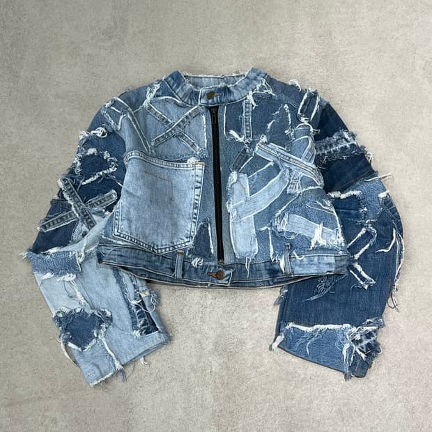 커스텀 데님 크롭자켓 s10036