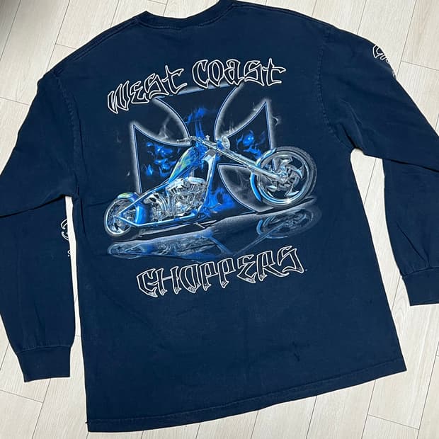 00s 웨스트코스트쵸퍼스 바이크 롱슬리브 네이비 XL사이즈
