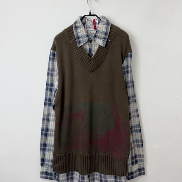 터프 진스미스 니트 베스트 도킹 셔츠