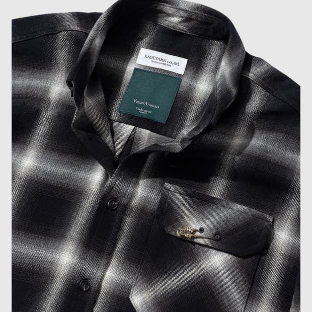 언더마이카 25fw 앤틱로즈 핀 옴브레 체크셔츠 블랙 1