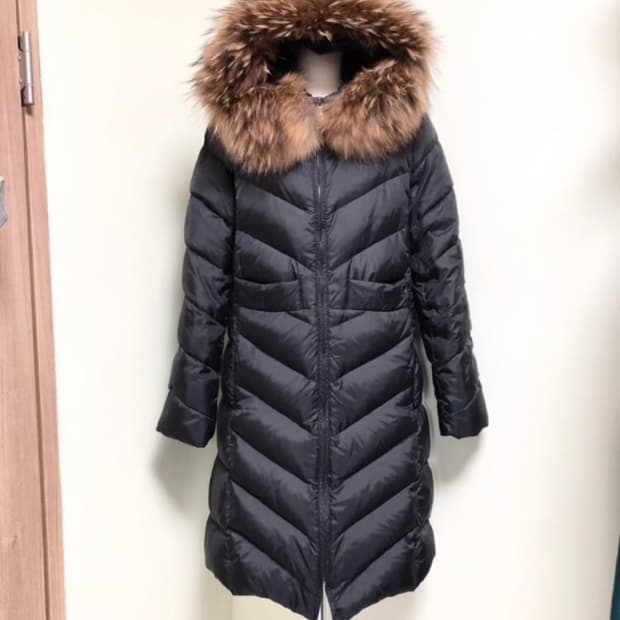 리안뉴욕ㅡ구스다운 롱패딩 55/천연 라쿤퍼/새거수준