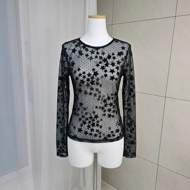 레이어드 별모양 시스루 긴팔티