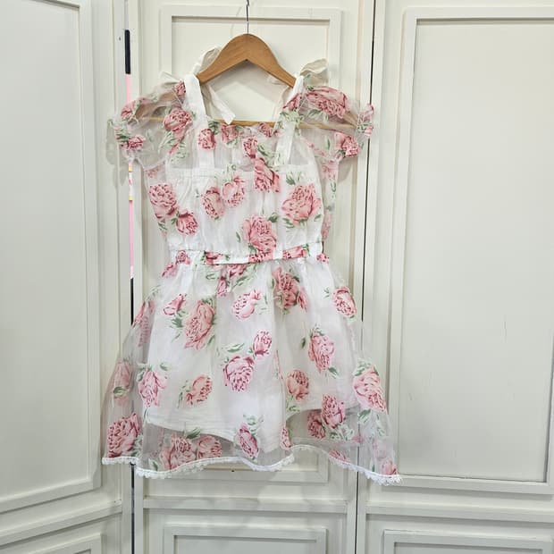 리즈리사(LIZ LISA) 로즈 오프숄더 쉬폰 점프수트 / 원피스핏