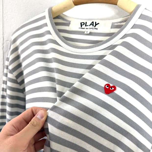 꼼데가르송 롱슬리브 보더티 긴팔티셔츠