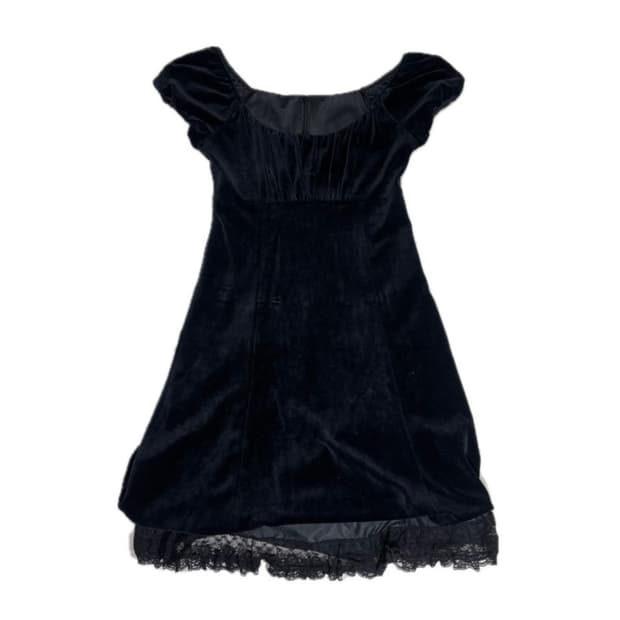 빈티지 l'est rose 벨벳 고스 원피스