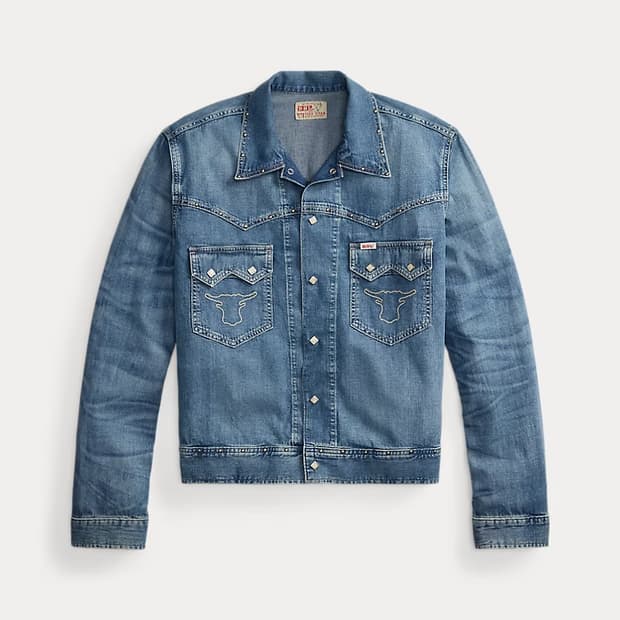 RRL 스터드 인디고 데님 재킷