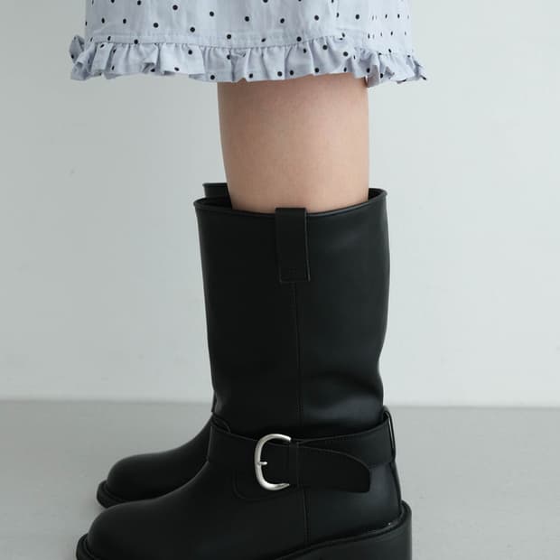 더버터크림 Belle leather half boots