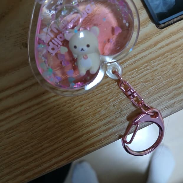 코리락쿠마 하트 워터볼 키링