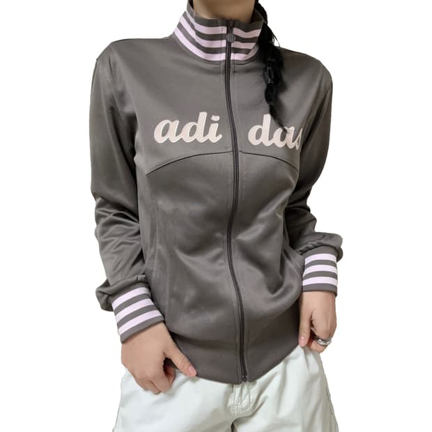 브라운 앤 핑크 아디다스 집업