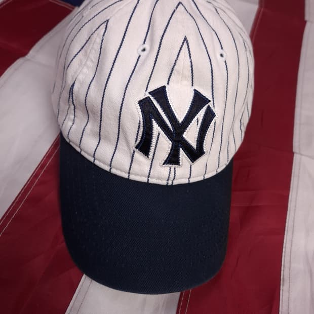오리지날 MLB 뉴욕 양키스 스트라이프 볼캡