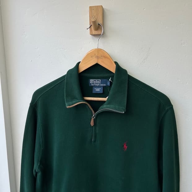 15348 - 폴로 랄프로렌 그린 반집업 니트