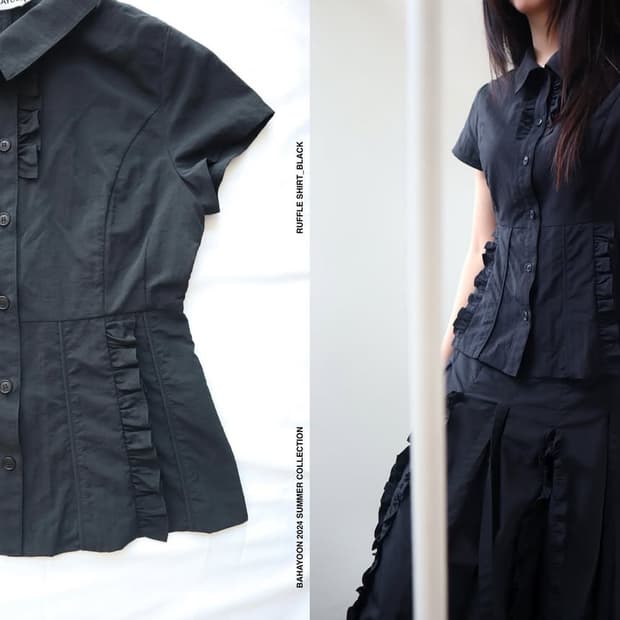 바하윤 bahayoon ruffle shirt