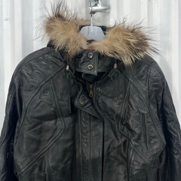 Genuine Leather fur bomber