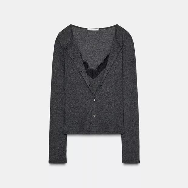 자라 레이스 레이어드 가디건