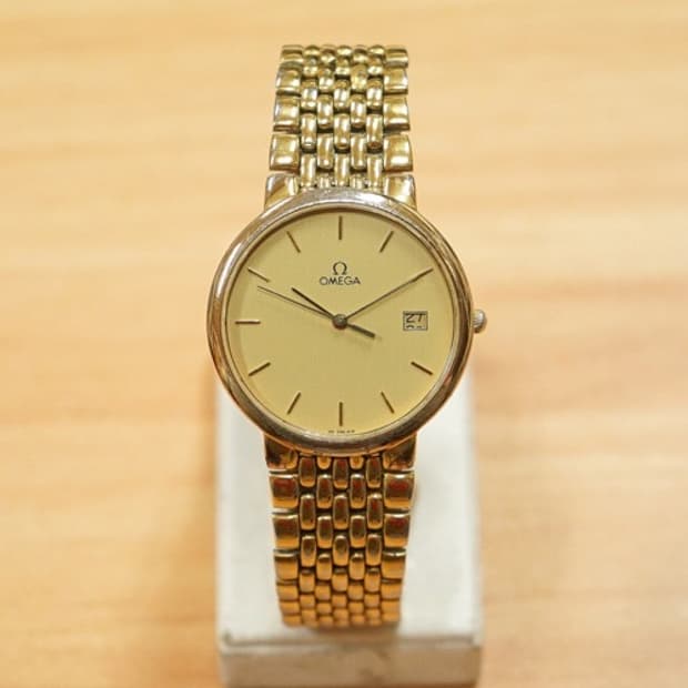 80s 오메가 드빌 금장 쿼츠 시계