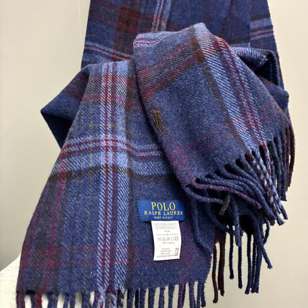 POLO 폴로랄프로렌 이태리 램스울 스트라이프 체크 롱머플러 목도리