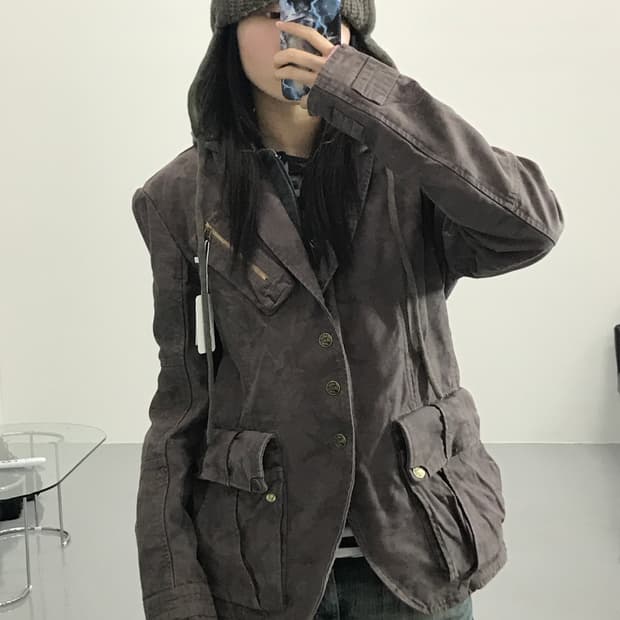  디젤 카모 패턴 브라운 자켓