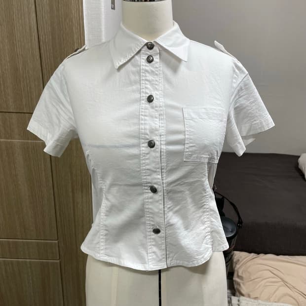 [TENSE DANCE] Button slim shirt_white