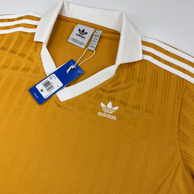 아디다스 아디컬러 피케 풋볼 롱슬리브 티셔츠 프리러브 옐로우