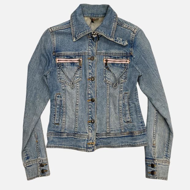 strap detail denim jacket