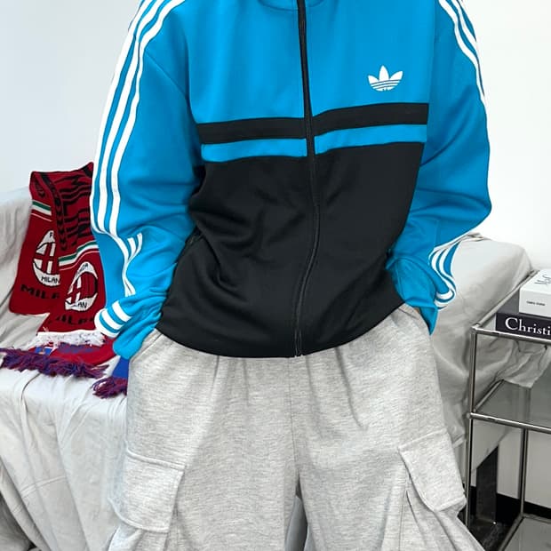 아디다스 스카이블루 파이어버드 트랙탑 져지 XL