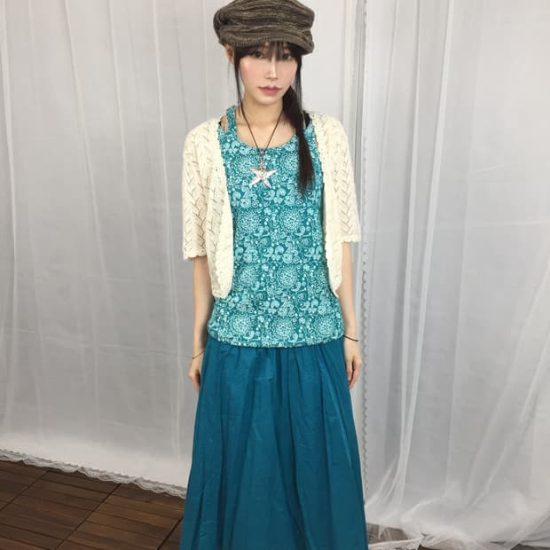 Jpn Teal Paisley Sleeveless T-Shirts