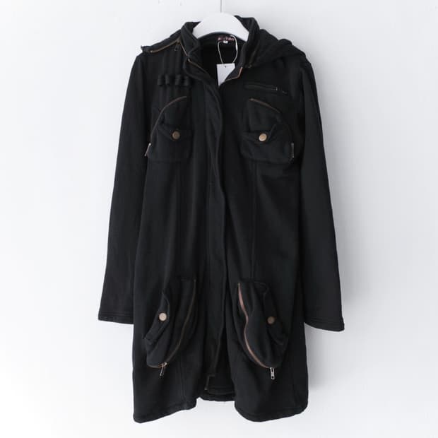 vintage zip-up long jacket